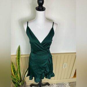 Princess Polly Green Wrap Mini Dress Fairycore Balletcore Womens Sz 6